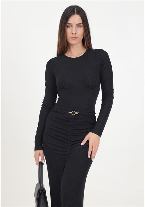 Elegant black women's top in lurex fabric JUST CAVALLI | 77PAH600J0158899